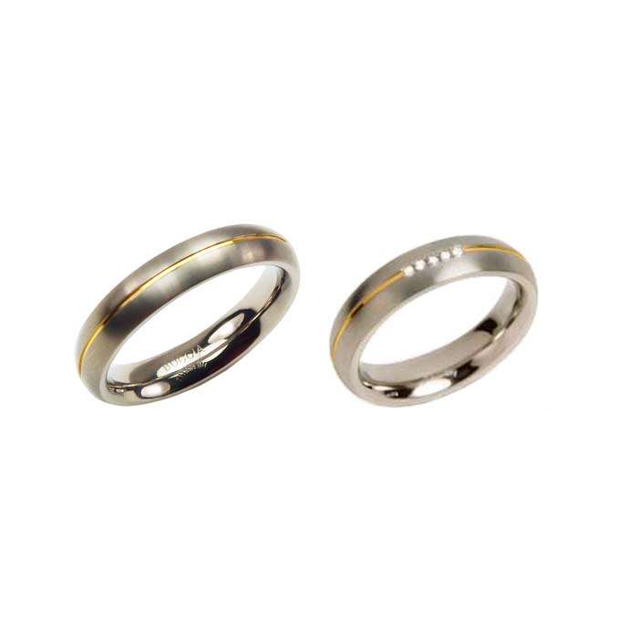 Boccia nickelfreie Trauringe Titan mit Diamanten bicolor Eheringe