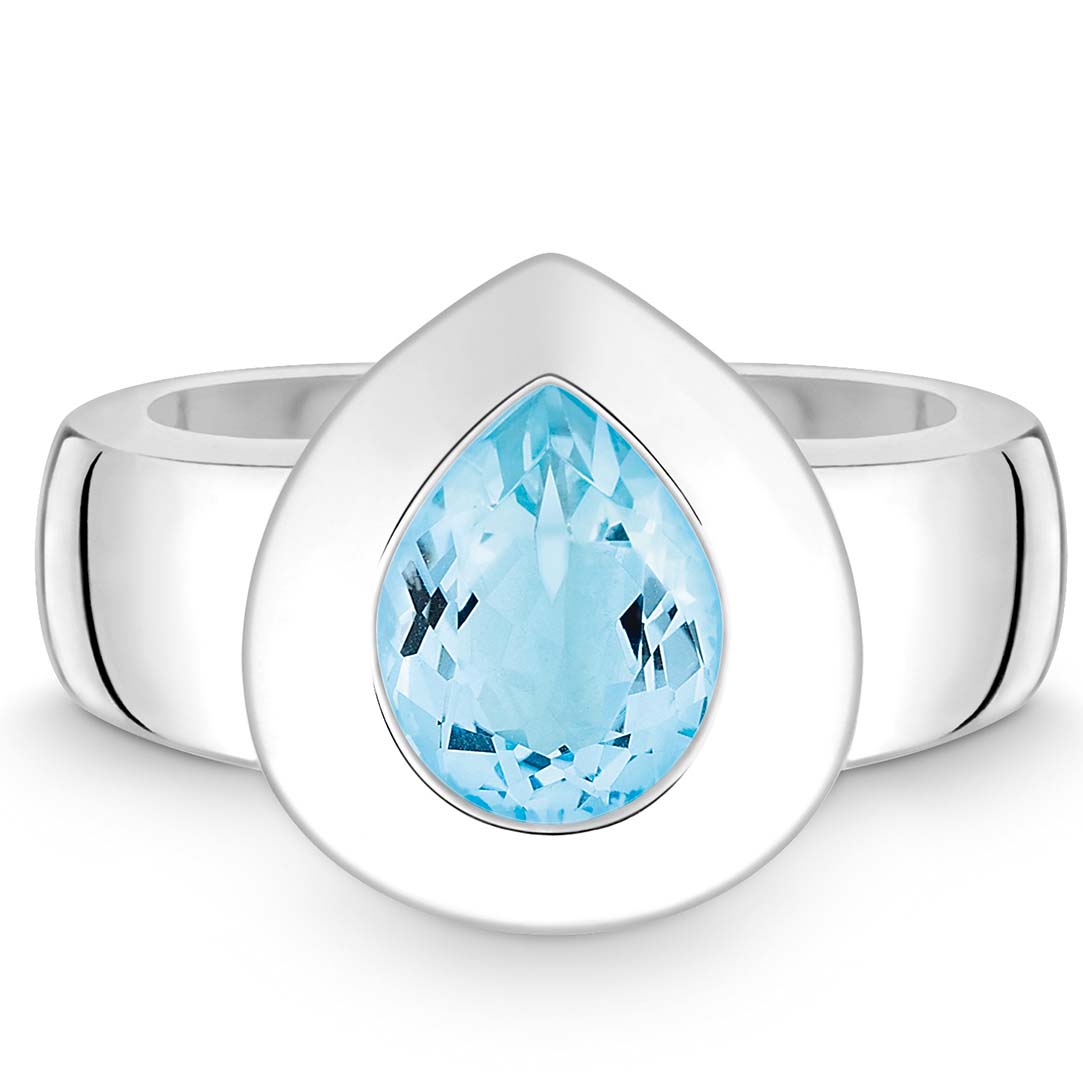 Quinn Ring Sterlingsilber mit Blautopas