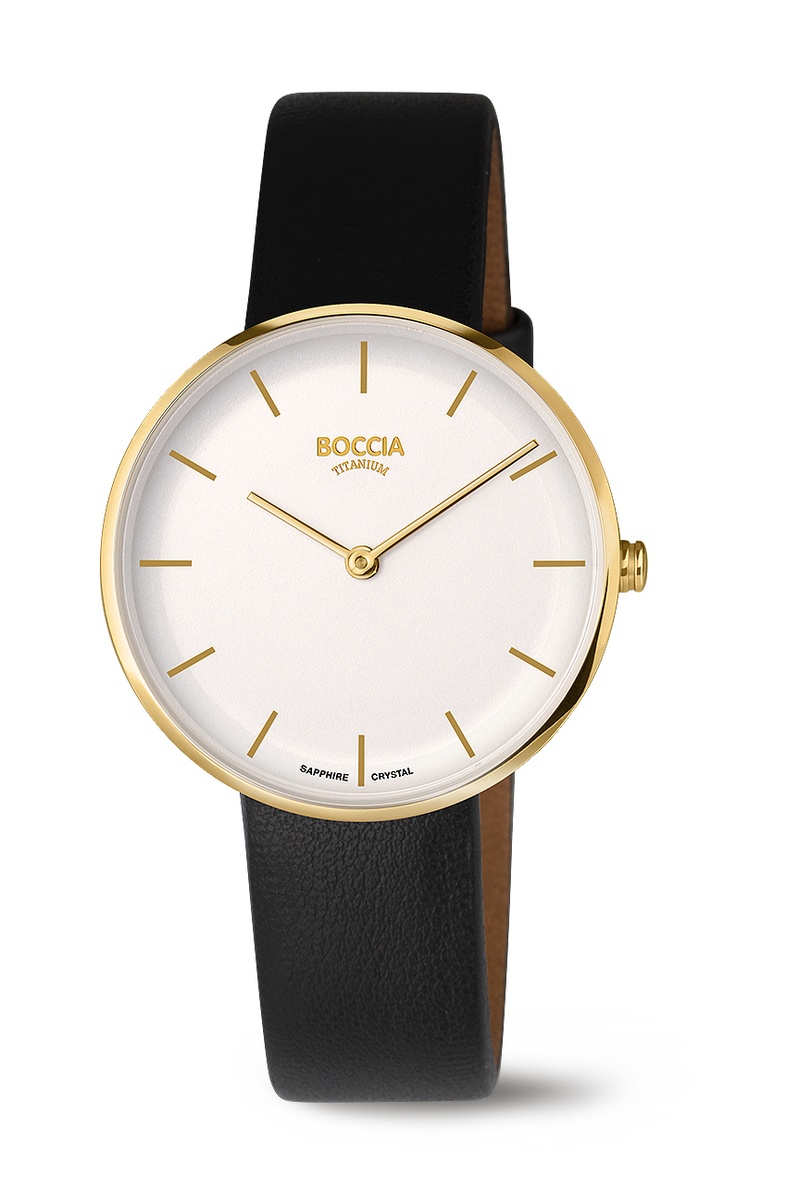 Nickelfreie Boccia Damenuhr Titan mit veganem Armband