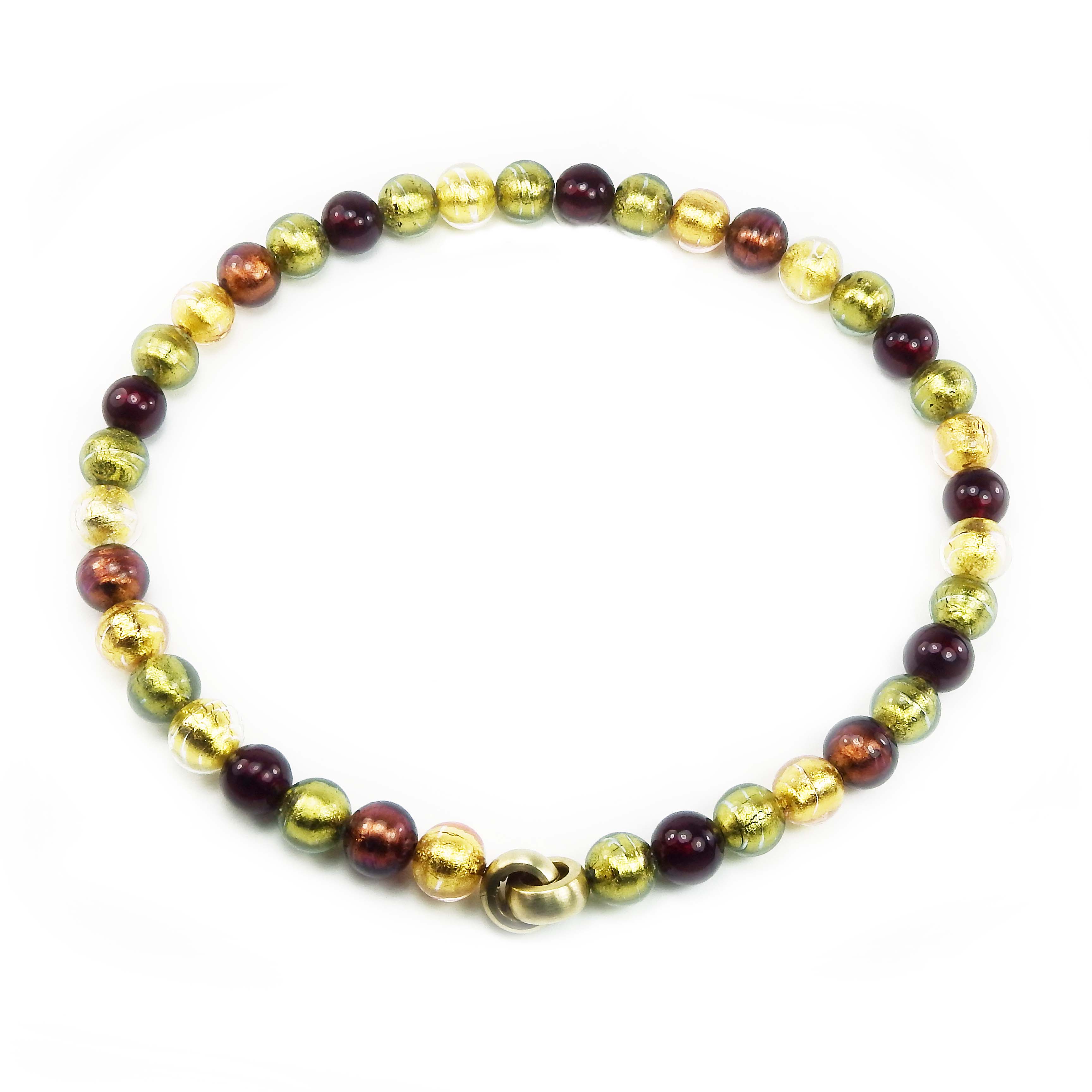 Muranoglaskette mit vergoldeter Silberschließe