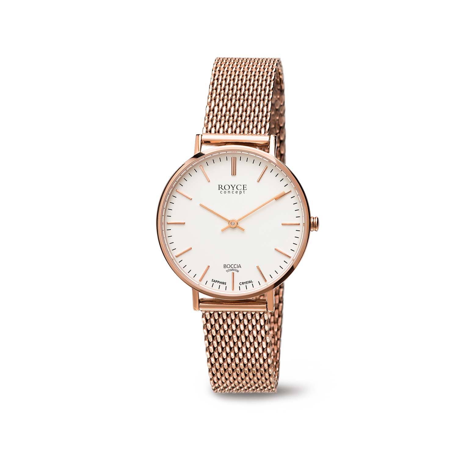 Boccia Titanium Damenuhr 3246-07 Royce Concept rosé goldplattiert Quartz