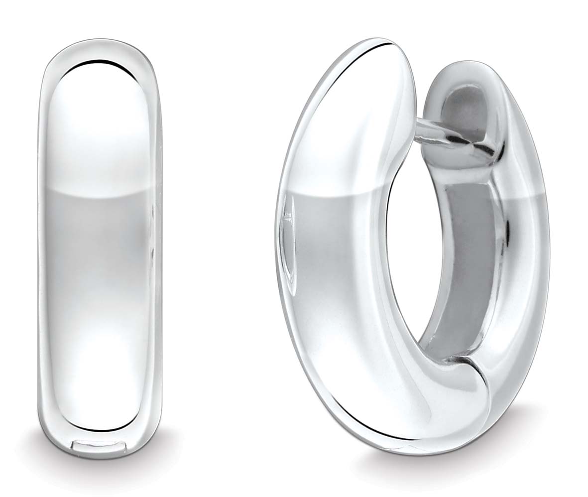 Quinn polierte Creolen Sterlingsilber