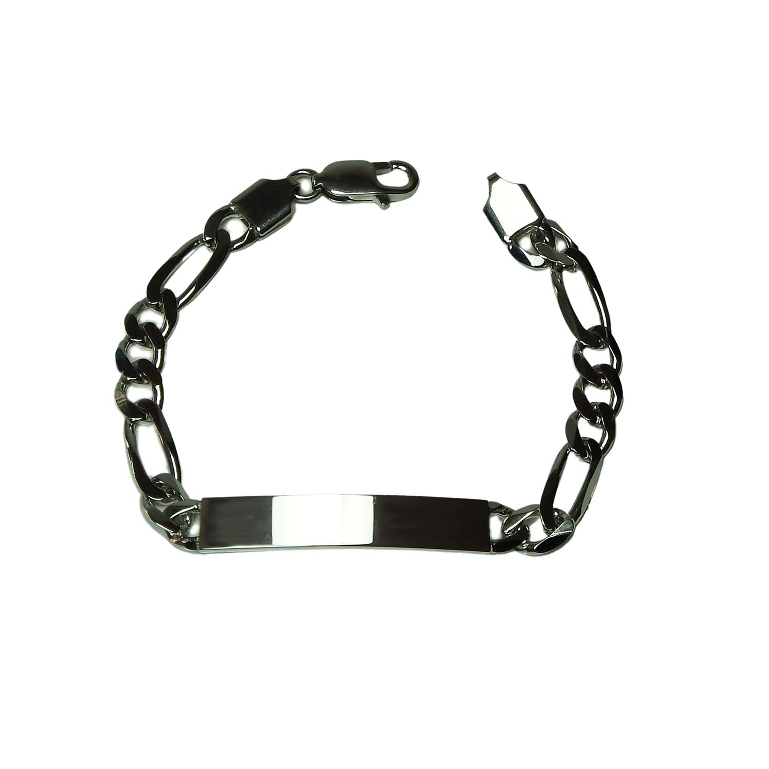 Identitätsarmband für Herren aus rhodiniertem Sterlingsilber