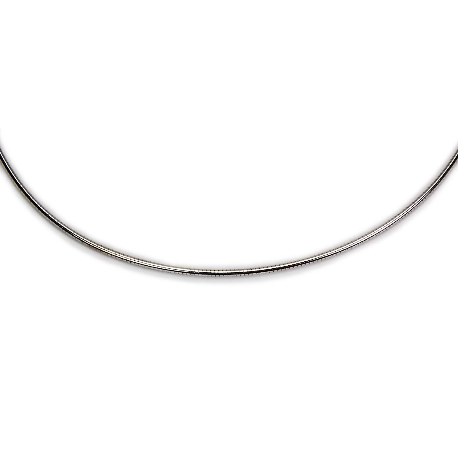 Omega-Halsreif Sterlingsilber rhodiniert mit abschraubbaren Endstücken