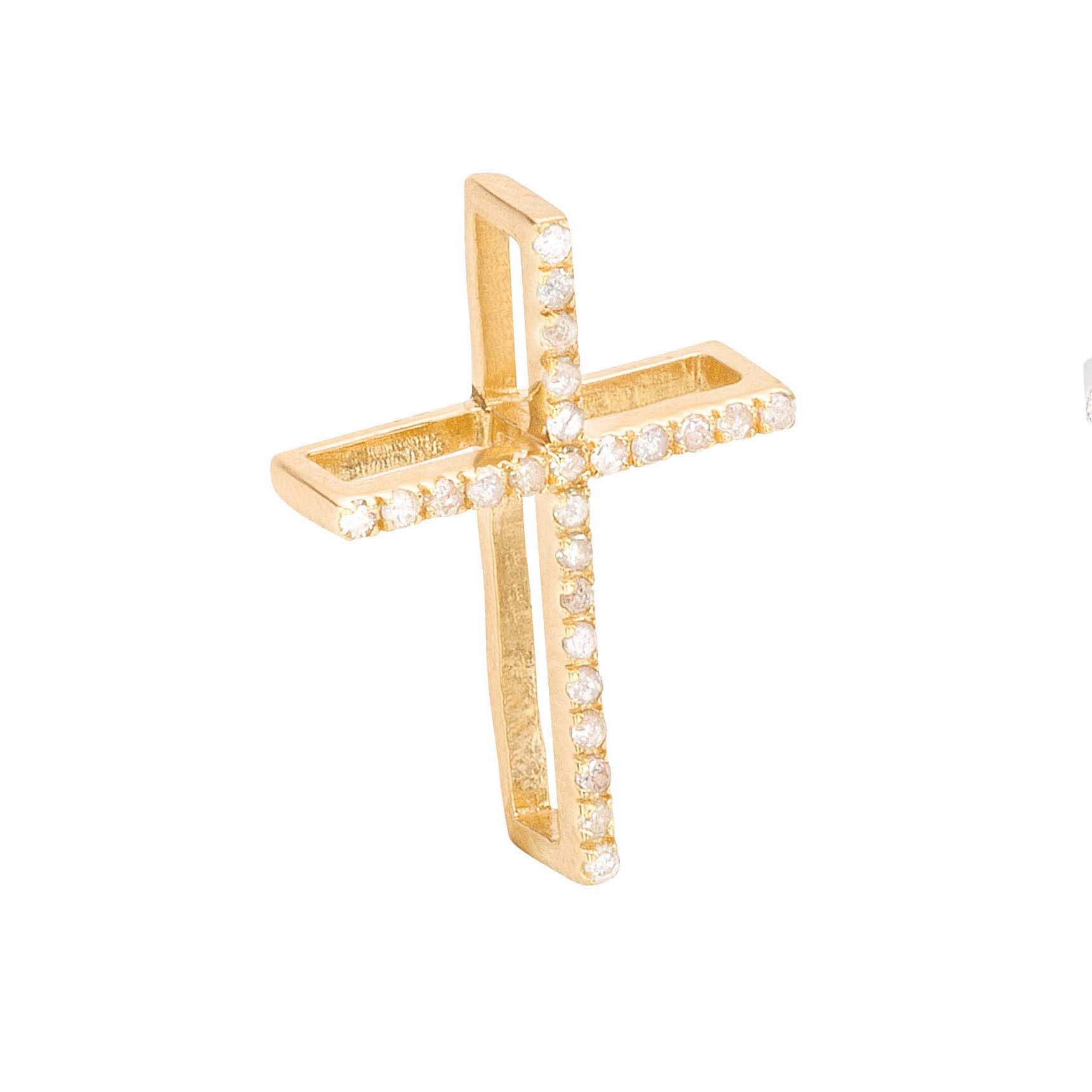 Ratius Kreuz mit Diamanten Silber goldplattiert