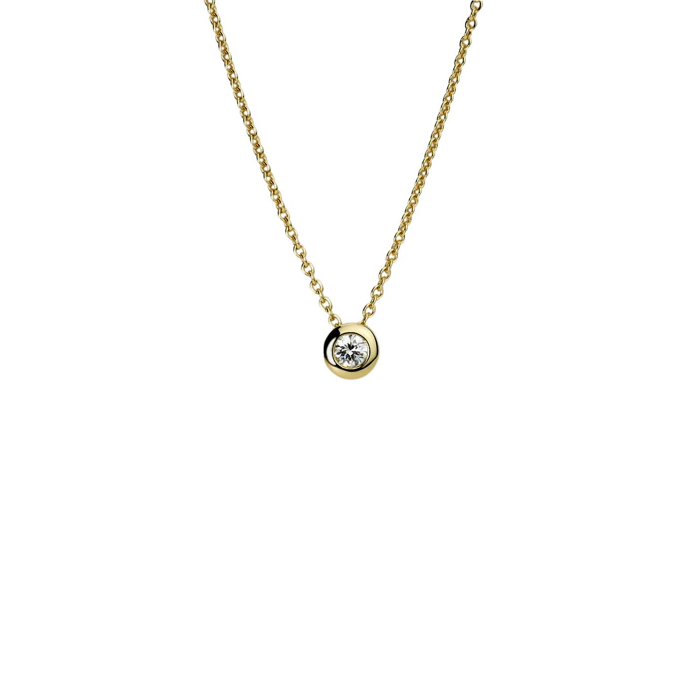 Halskette mit Brillantanhänger Gelbgold 750/000