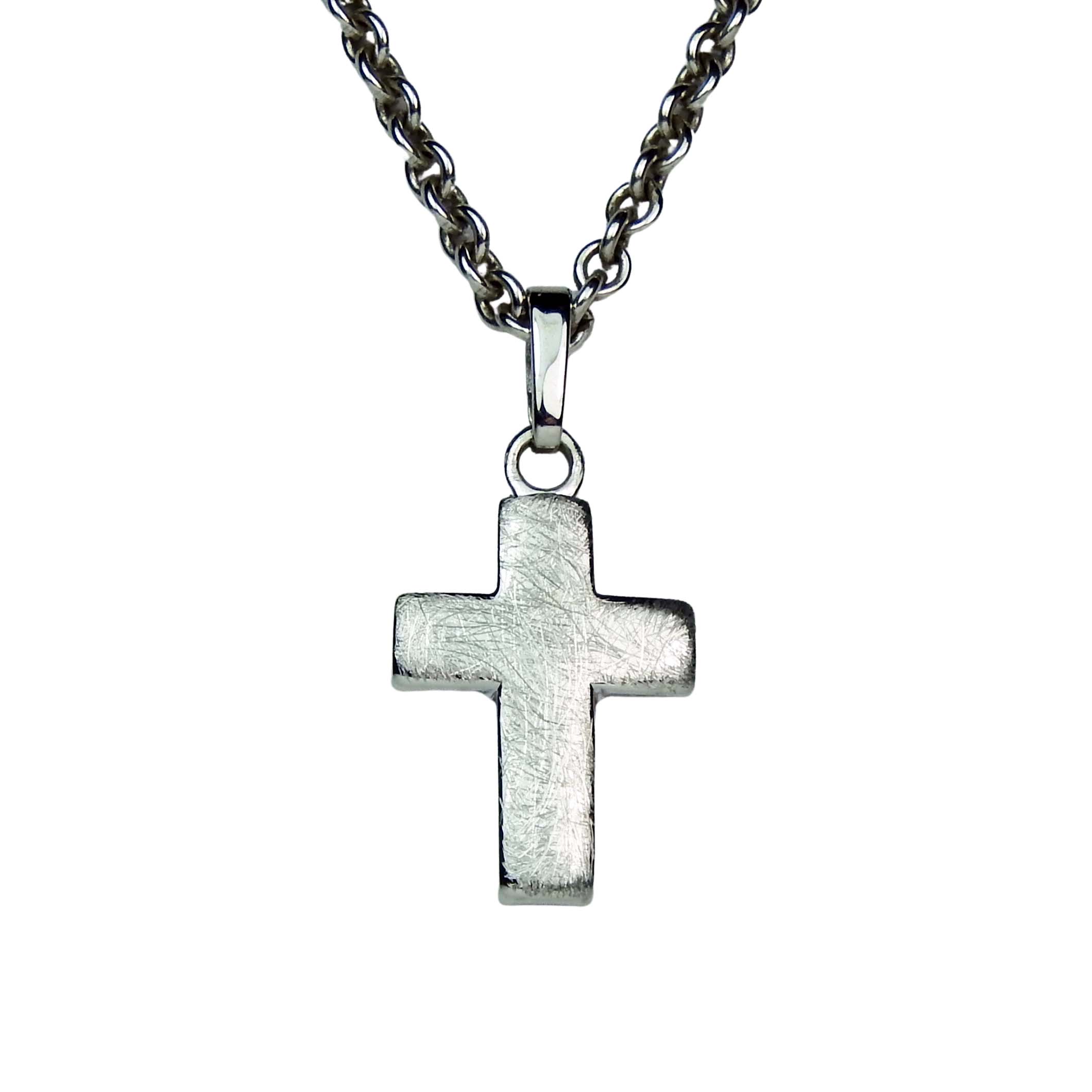 Weißgoldkreuz mit eismatter Oberfläche Weißgold 375/000