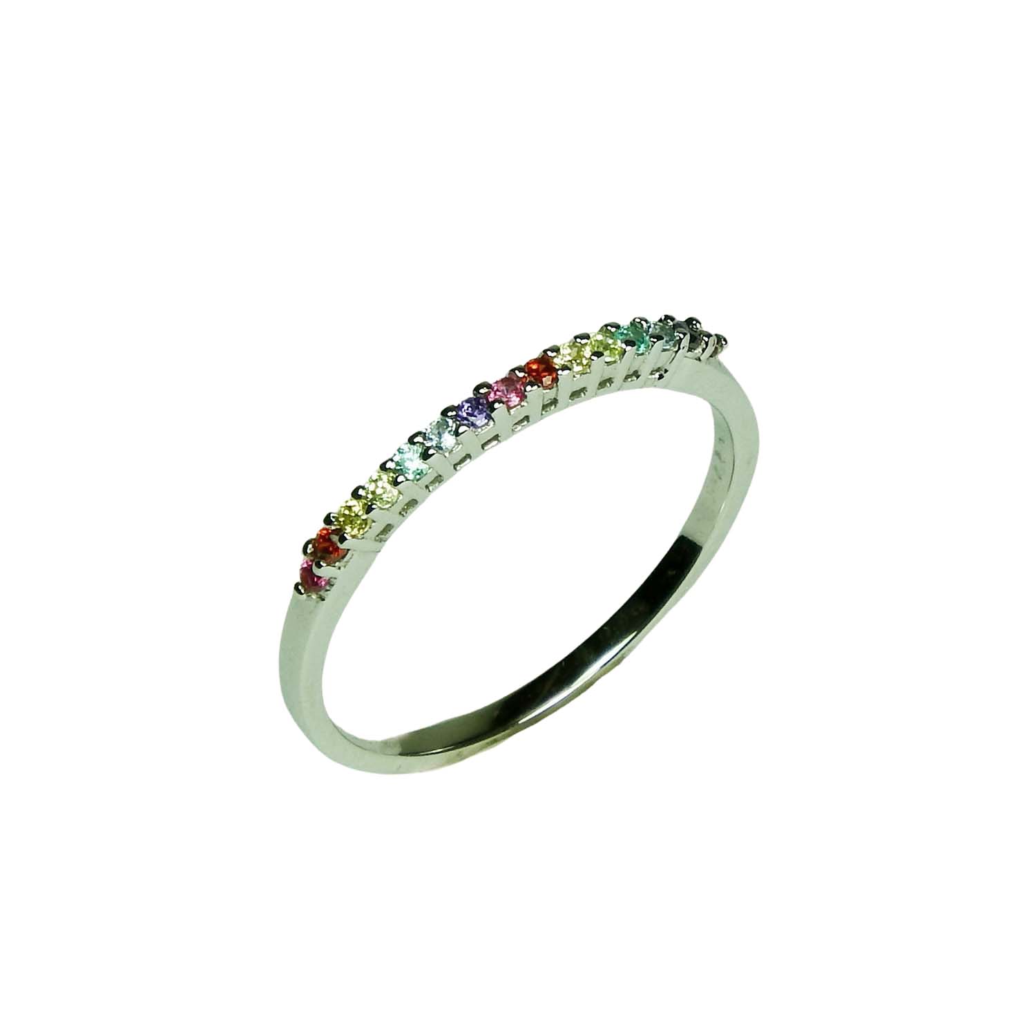 Damenring Sterlingsilber mit farbigen Zirkonia