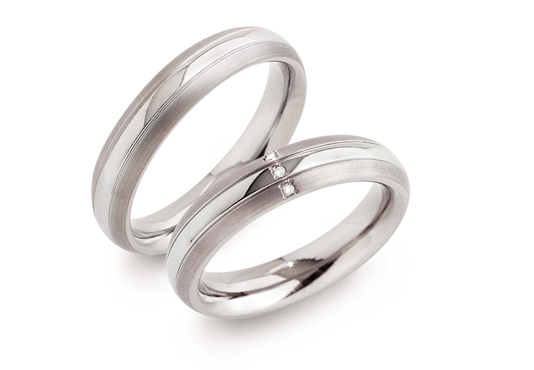 Boccia nickelfreie Trauringe mit Diamanten Titan Partnerringe Eheringe