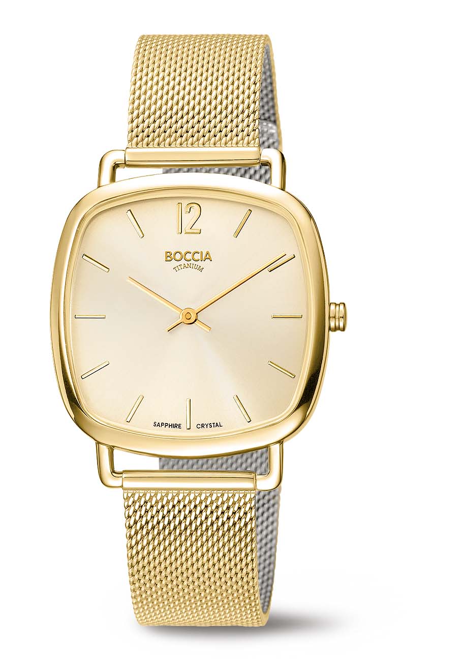 Boccia nickelfreie Damenuhr Quartz Titan mit Edelstahlband